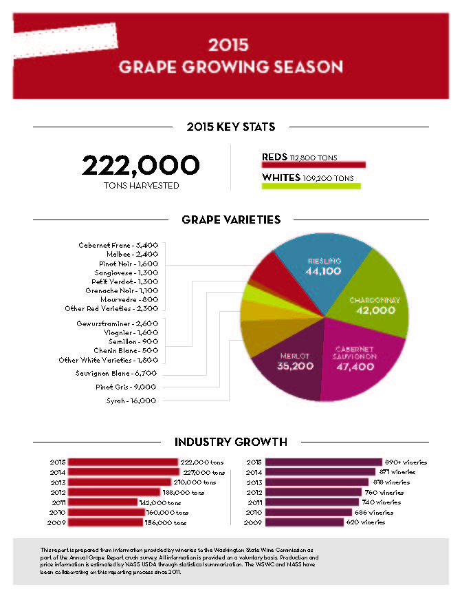 Infographic showing the details of the 2015 grape growing season.