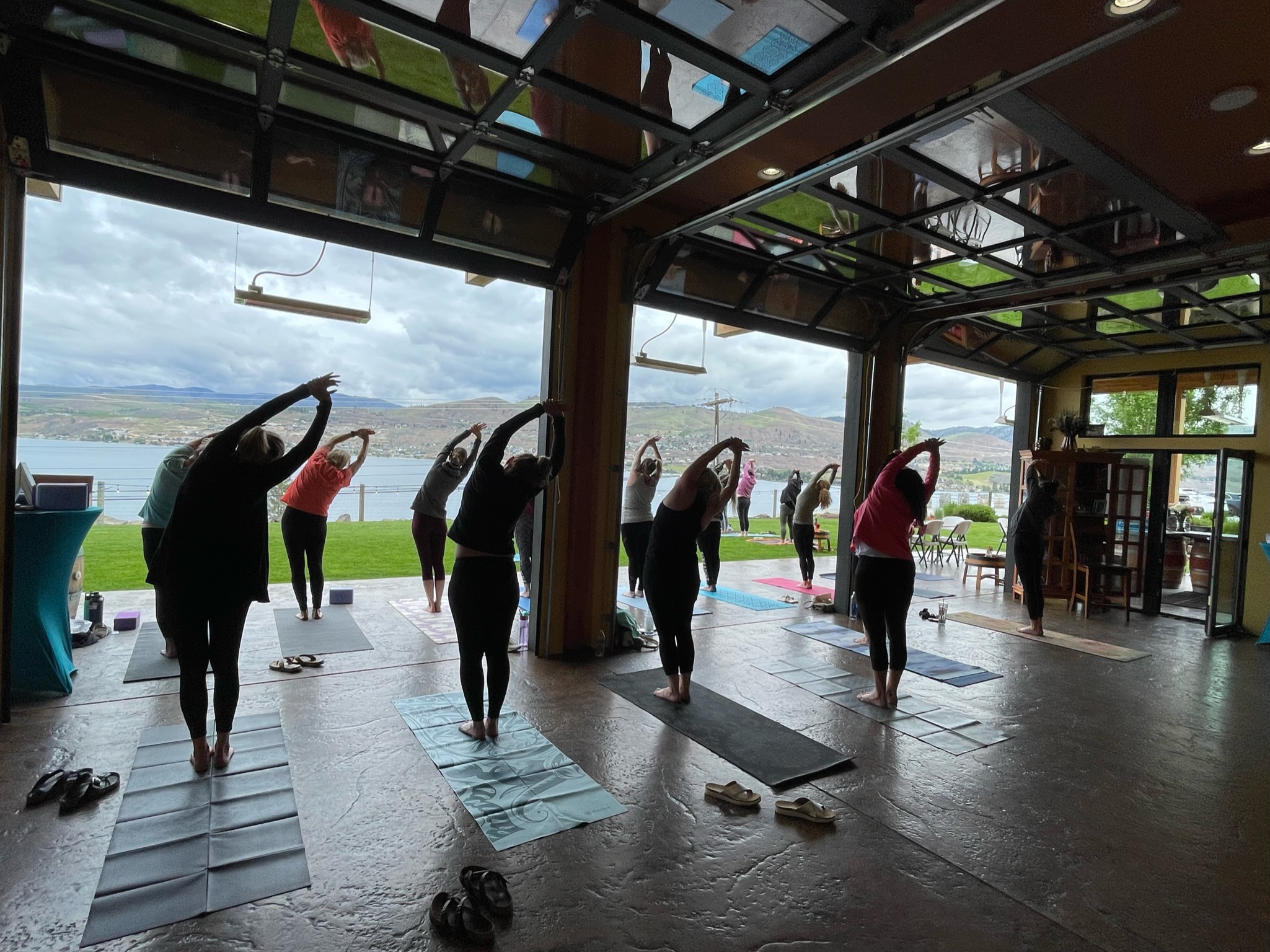 Yoga + Wine at Mellisoni Vineyards! Washington State Wine Commission